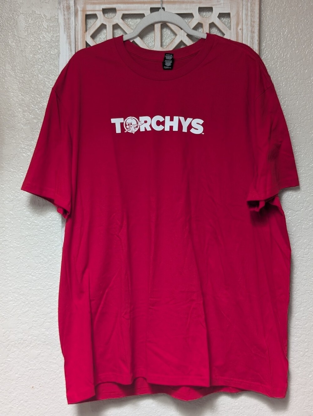 Torchys Tacos Solid Red Short Sleeve T-Shirt Mens Unisex 3XL 100% Cotton Stretch